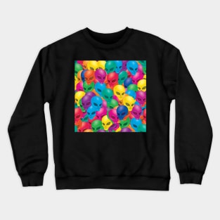 rainbow alien pattern Crewneck Sweatshirt